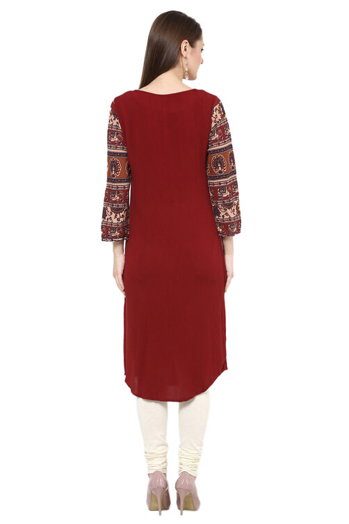 Black Straight Viscose Rayon Kurta image number 4