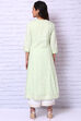 Mint Green Cotton Slub A Line Kurta image number 4