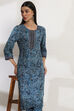Blue Viscose Straight SET image number 7