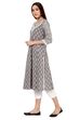Grey Kalidar Cotton Kurta image number 2