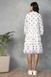 White Cotton Printed Tiered Dress image number 3
