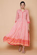 Peach Viscose Rayon Kalidar Dress image number 1