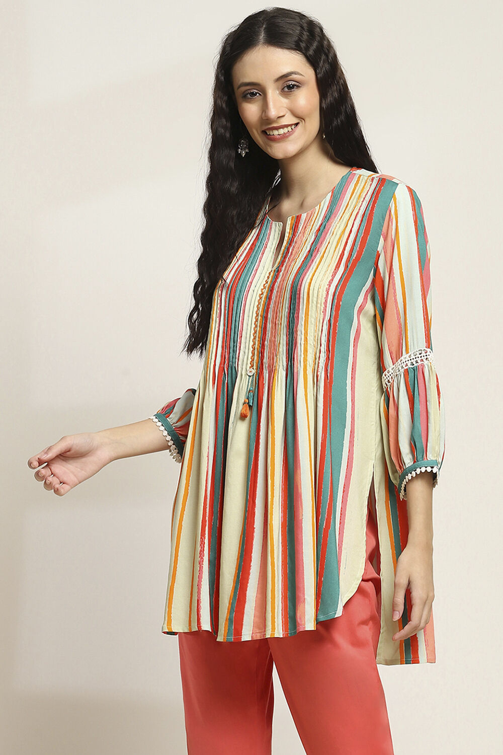 Multi Viscose Rayon Straight Kurti image number 2