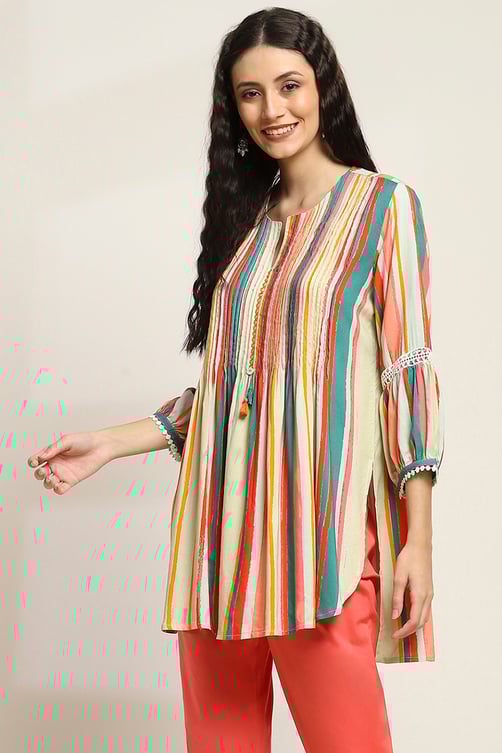 Multi Viscose Rayon Straight Kurti image number 2