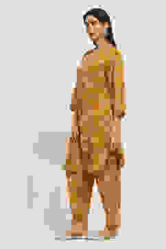 Mustard Yellow Printed Straight Co-ord Set image number 2