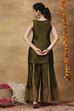 Green Printed Straight Kurta Set image number 5
