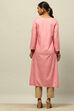 Dusty Pink Rayon Straight Printed Kurta Slim Pants Suit Set image number 4