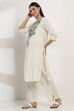 Navy Blue Cotton Blend Straight Kurta Set image number 2