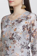 Grey Art Silk Straight Kurta image number 1