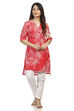 Pink Straight High Low Viscose Kurta image number 0