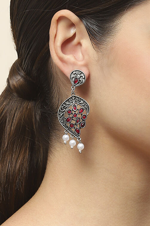 Pink Oxidised Alloy Earrings image number 1