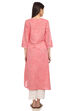 Pink Straight Cotton Kurta image number 4