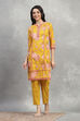 Green Cotton Printed Straight Kurta Pants Set image number 6
