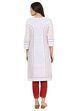 White Straight Dobby Kurta image number 3
