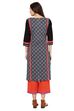 Black Straight Cotton Kurta image number 5