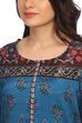 Teal Blue Straight Viscose Kurta image number 1