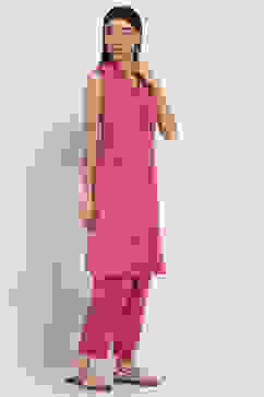 Fuschia Cotton Straight SET image number 5