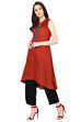 Maroon A-Line Cotton Kurta image number 3