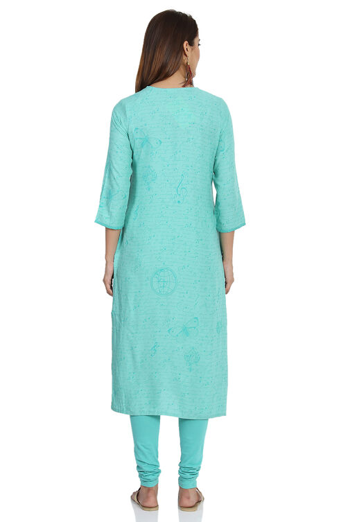 Turq Straight Viscose Kurta image number 5