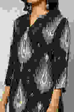 Black Printed Straight Kurta image number 1