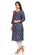 Indigo Straight Cotton Kurta image number 1