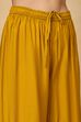 Yellow Viscose Blend Straight Printed Suit Set image number 2