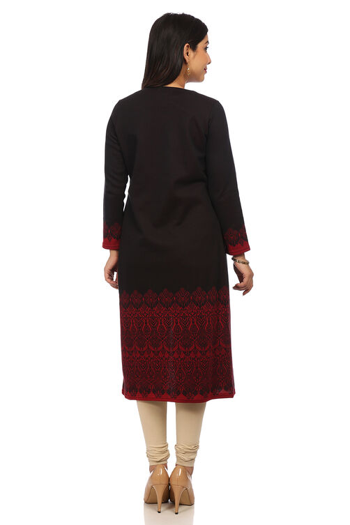 Black Straight Poly Cotton Shrug image number 4