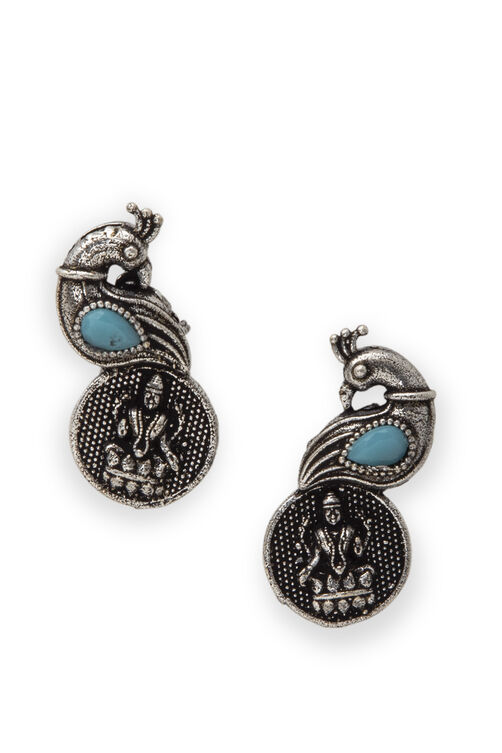 Green Metal Brass Earring image number 0