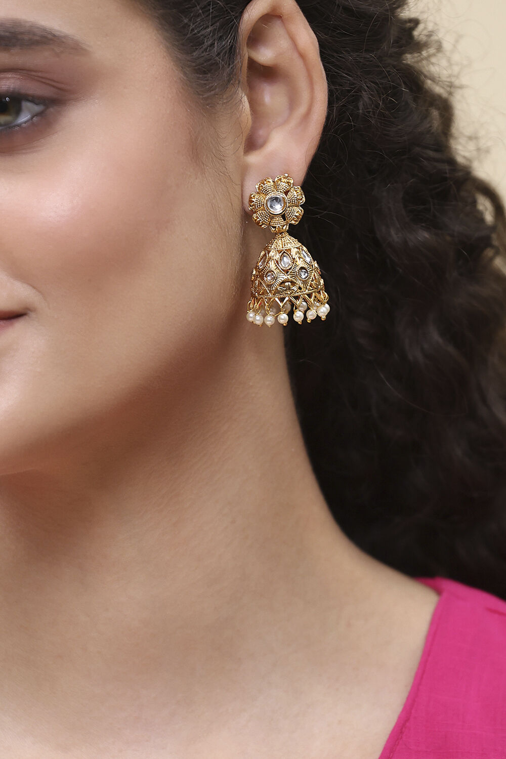 Gold Alloy Jhumka image number 1