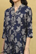Navy Blue Viscose Blend Straight Kurta Pants Set image number 1