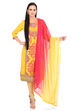 Yellow & Pink Poly Cotton Dupatta image number 0