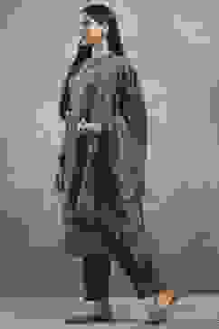 Green Polyester Printed Straight Suit Set image number 3