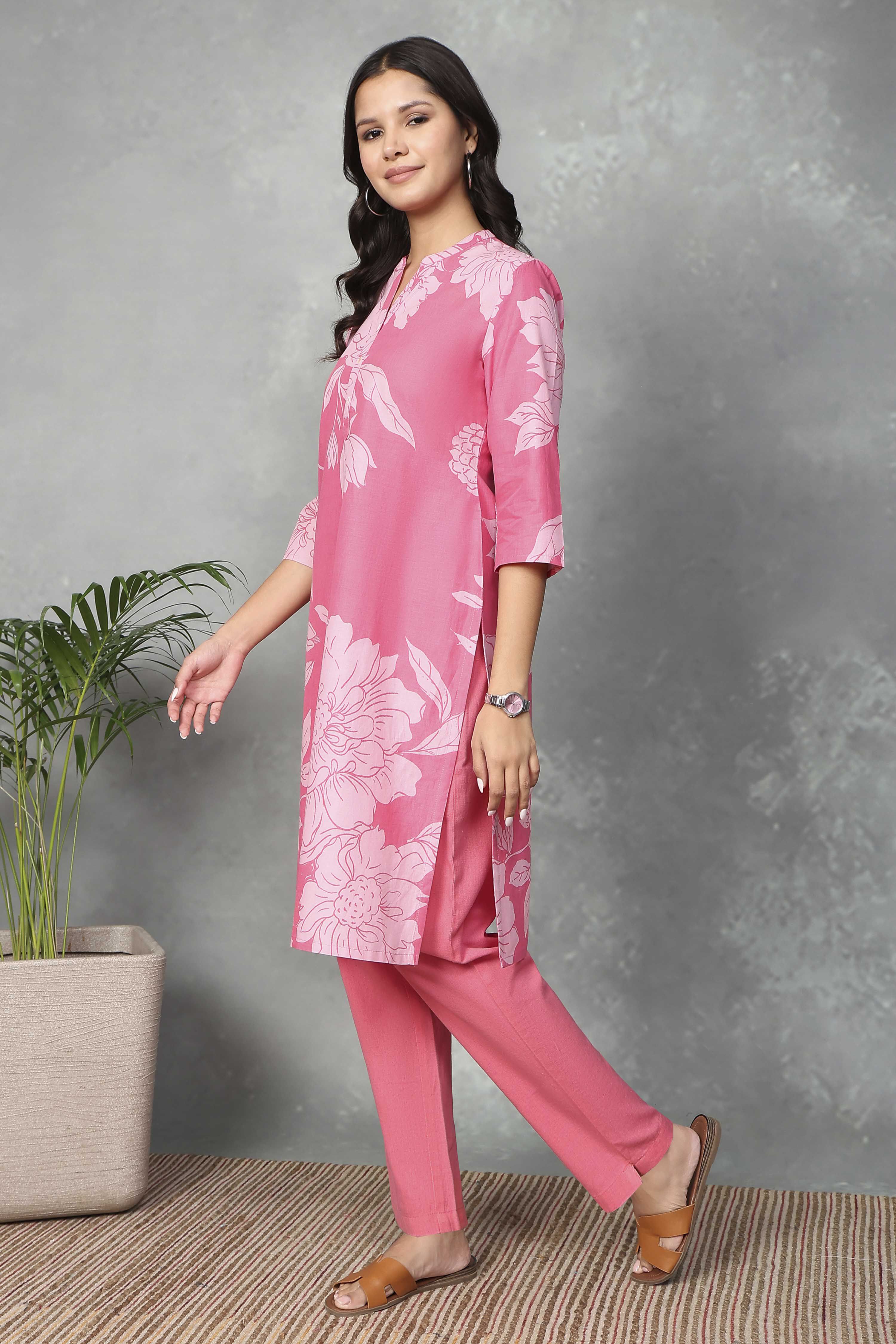 Blue Cotton Straight Kurtas image number 2