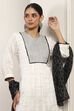 White Cotton A-Line Suit Sets image number 7