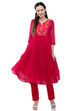 Pink Kalidar Polyester Kurta image number 0