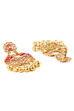Red Metal Brass Earrings image number 3