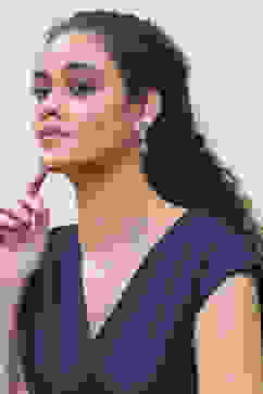 Blue Brass Jhumka image number 3