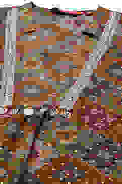 Rust Viscose Blend Printed Straight Co-ord Set image number 1