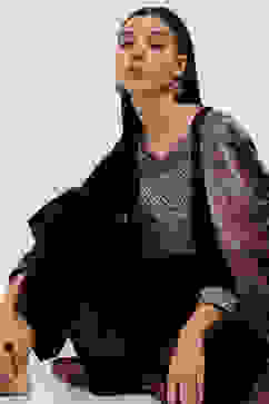 Wine Poly Velvet Straight Solid Kurta Palazzo Suit Set image number 6