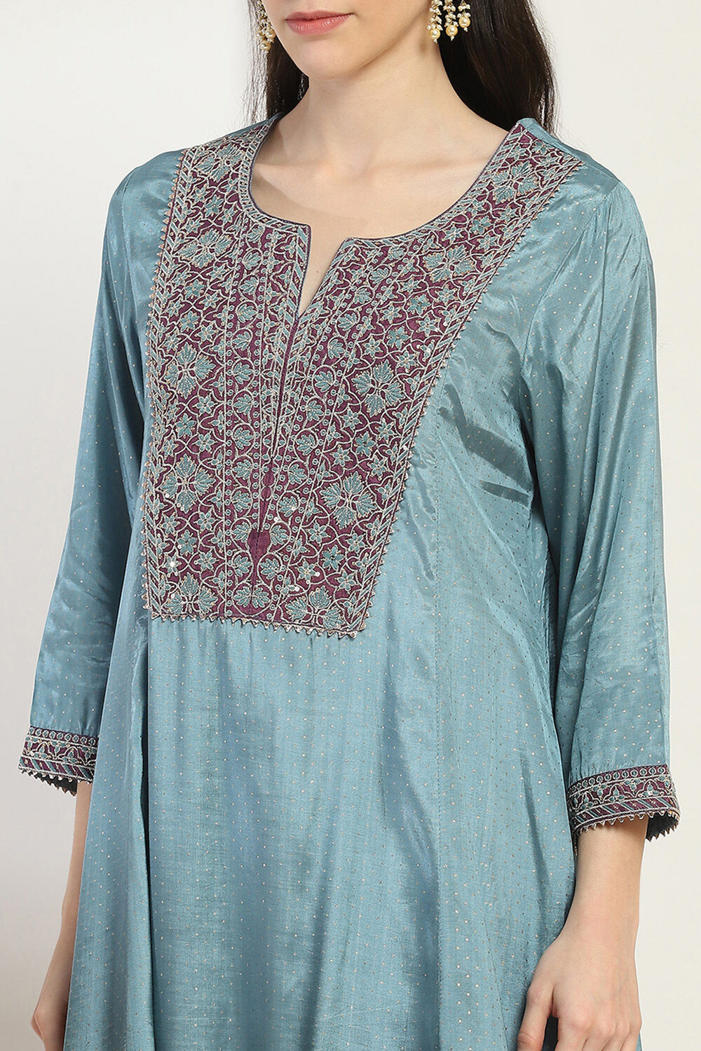 Dusty Blue Viscose Kalidar SET image number 1