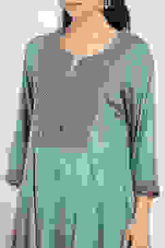 Dusty Blue Viscose Kalidar SET image number 1