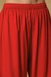 Red Viscose Rayon Straight Printed Suit Set image number 2