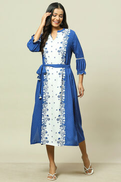 Blue LIVA Straight Dress image number 5
