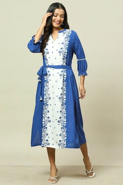 Blue LIVA Straight Dress image number 5