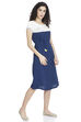 Indigo A Line Viscose Dress image number 3