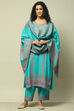 Coral Poly Viscose Straight Yarndyed Kurta Palazzo Suit Set image number 0