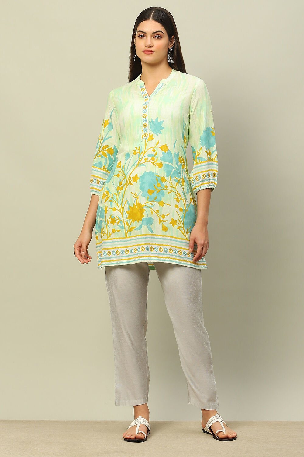 Buy Silver Poly Viscose Pants 1N by Rangriti