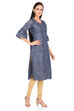 Indigo Straight Cotton Kurta image number 2