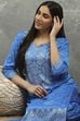 Blue Viscose Straight Kurta Pants Set image number 0
