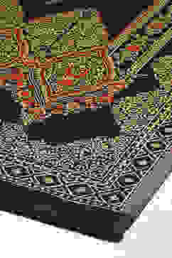 Black Poly Viscose Straight Yarndyed Kurta Palazzo Suit Set image number 3